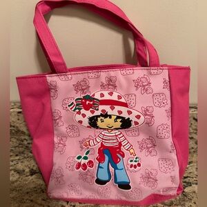 Pink Tote Bag with Cartoon Character 10” w x 71/2” t14” with straps